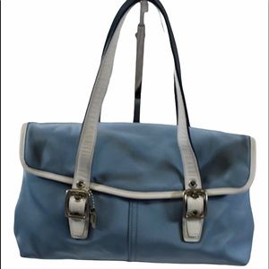 Blue COACH PURSE | Baby Blue and White | Med NWOT | Coach Hamptons Weekend Bag